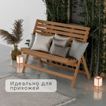 Складная скамья для дачи и дома Петра, деревянная со спинкой, из массива сосны, 103х88х47