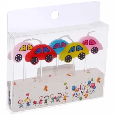 Свечи для торта «Машинки» (набор 5 шт) 8 см