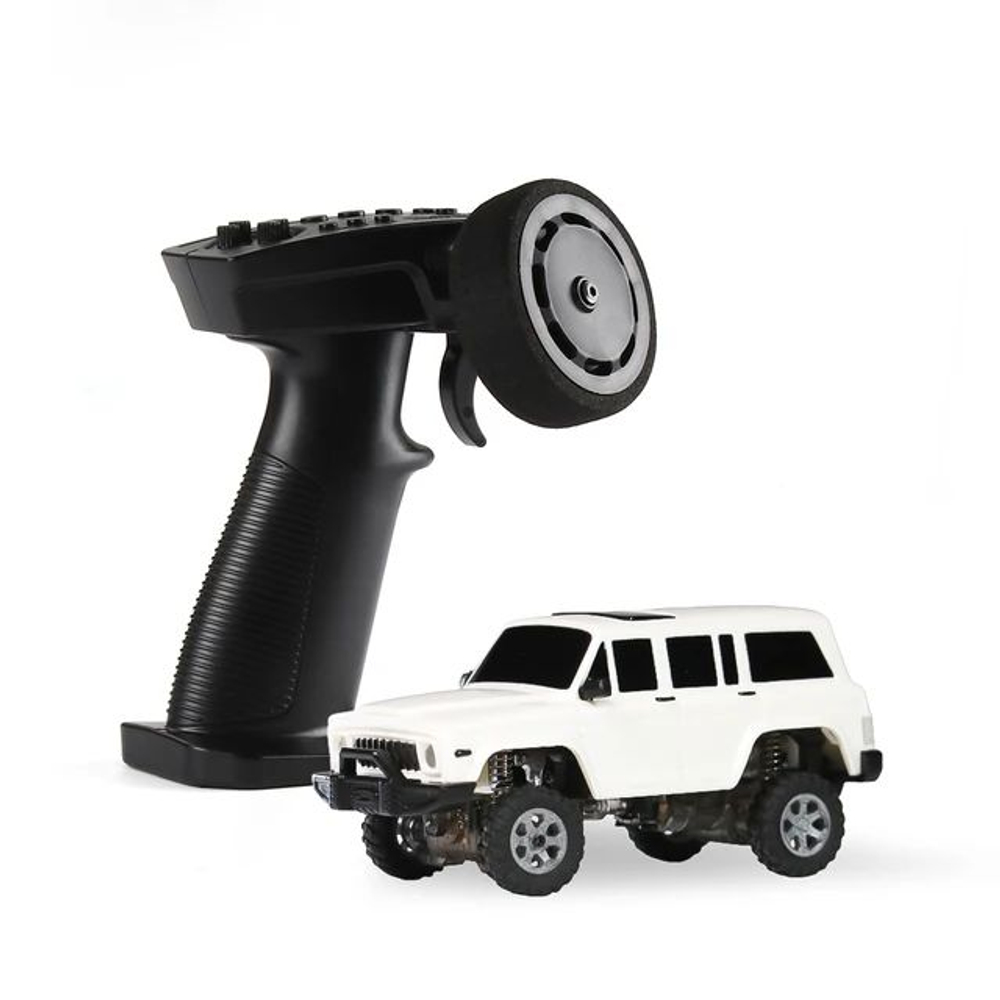 Радиоуправляемый внедорожник Jeep белый c камерой 1:64 4x4 , Набор Sniclo FPV 3015 , Машина+пульт+Очки FPV обновленная модель