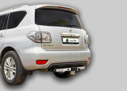 Фаркоп Лидер-Плюс для NISSAN PATROL (Y62) (внедорожник) 2010-(С НЕРЖАВЕЮЩЕЙ ПЛАСТИНОЙ) с электрикой (Smart) и сертифкатом в комплекте арт.(N124-F(N))