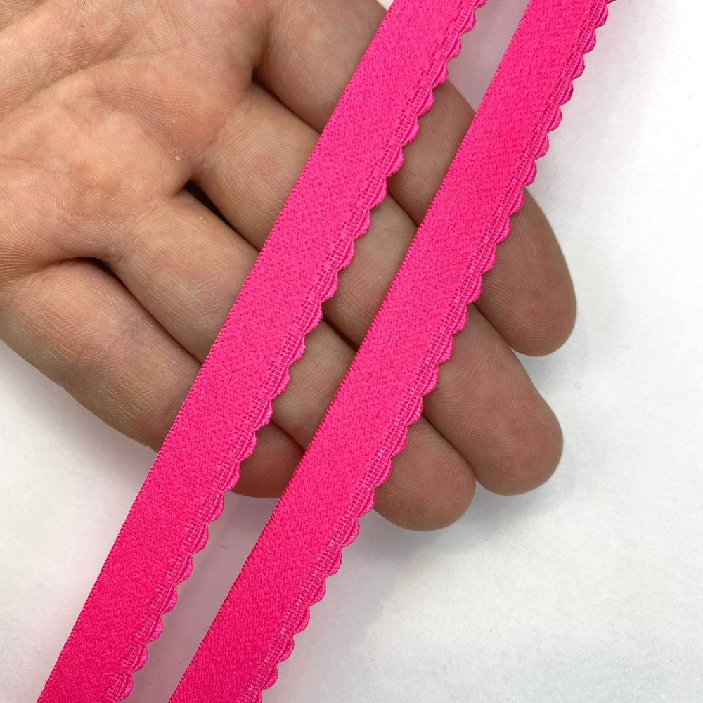 Резинка отделочная становая розовый неон 12 мм, цв. 909