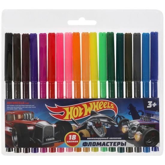 Фломастеры ХОТ ВИЛС 18цв, круглые Умка