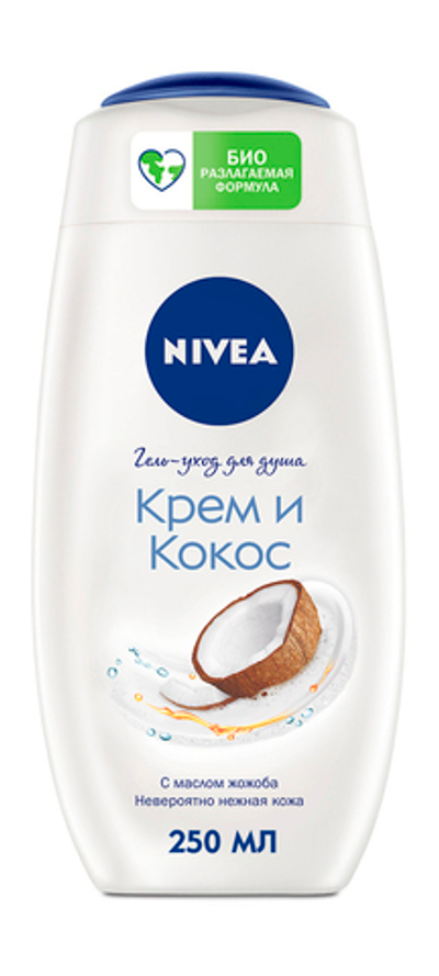 Nivea гель для душа Крем и кокос 250мл