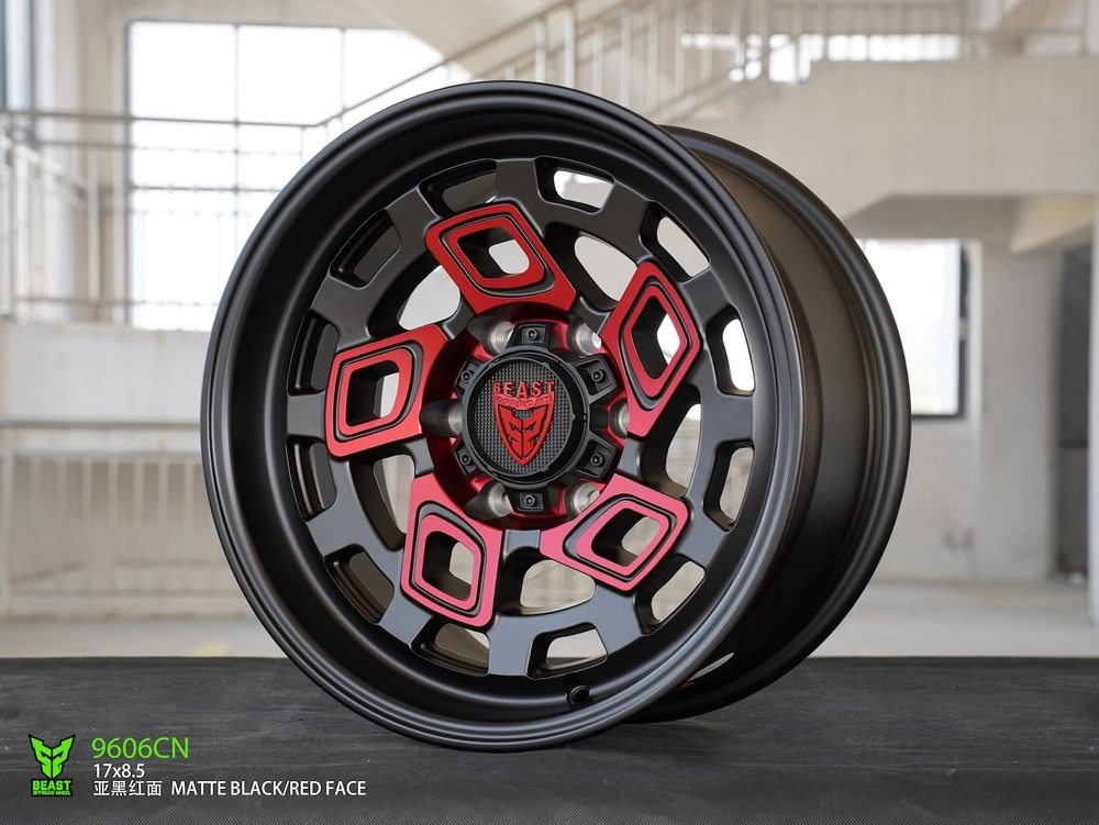 Диск колёсный BEAST OFFROAD 9606CN R17 8,5 ET0 Matte Black W Red Face