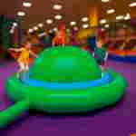 Надувное оборудование «Надувной живот» 5*5*1,5 м, зелёно-голубой