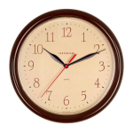 Часы настенные, модель 02, D 245мм, стекло пластик, пластиковый обод, цвет-коричневый