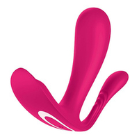 Розовый анально-вагинальный вибромассажер 11см Satisfyer Top Secret+