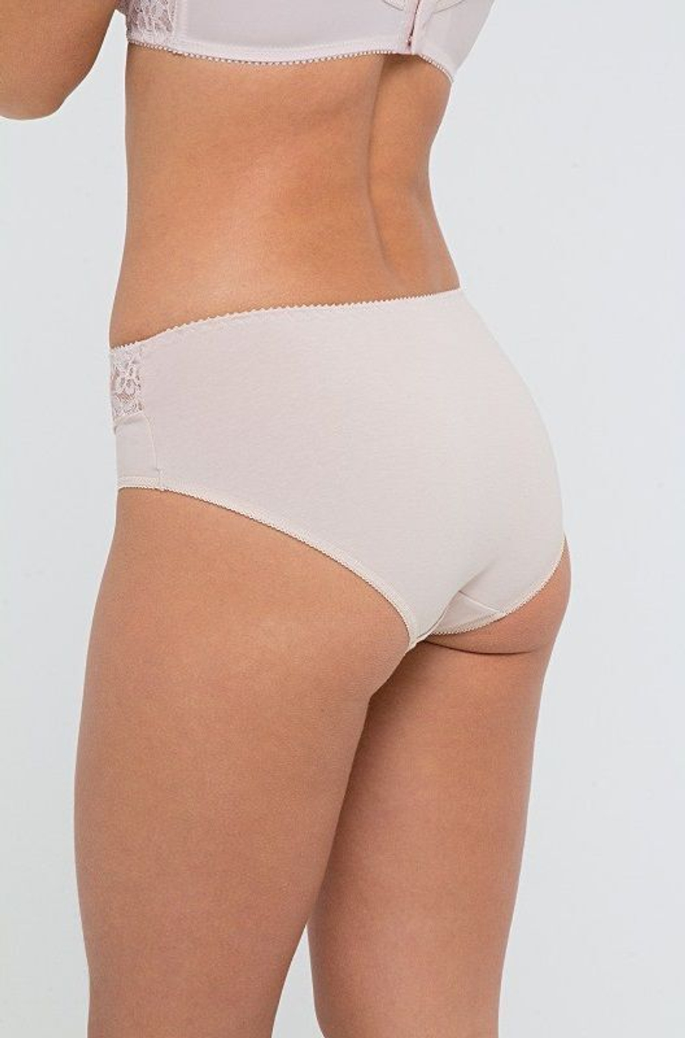 Трусы-слипы с элементами из кружевного полотна (Размер: 52) (Цвет: белый)