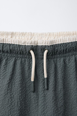 ZARA ПЛАВКИ ИЗ РЕЛЬЕФНОЙ ТКАНИ, ЗЕЛЕНЫЙ