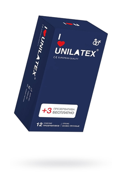Презервативы Unilatex, extra strong, гладкие, 19 см, 5,4 см, 12 шт.