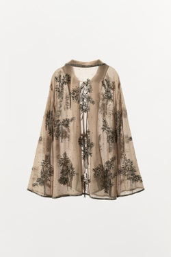 ZARA ТОП С ПАЙЕТКАМИ И БУСИНАМИ, ЗОЛОТИСТЫЙ