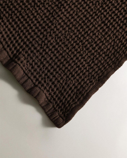 Zara Home - Мини вафельное банное полотенце, коричневый, 90х150 см
