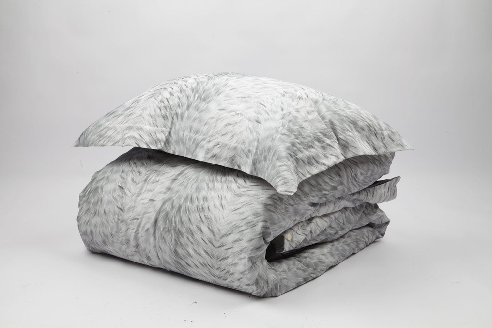 Постельное белье 2 спальное евро Roberto Cavalli Volpe серое