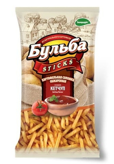 Соломка картофельная "Бульба стикс" 75г. Кетчуп Белпродукт