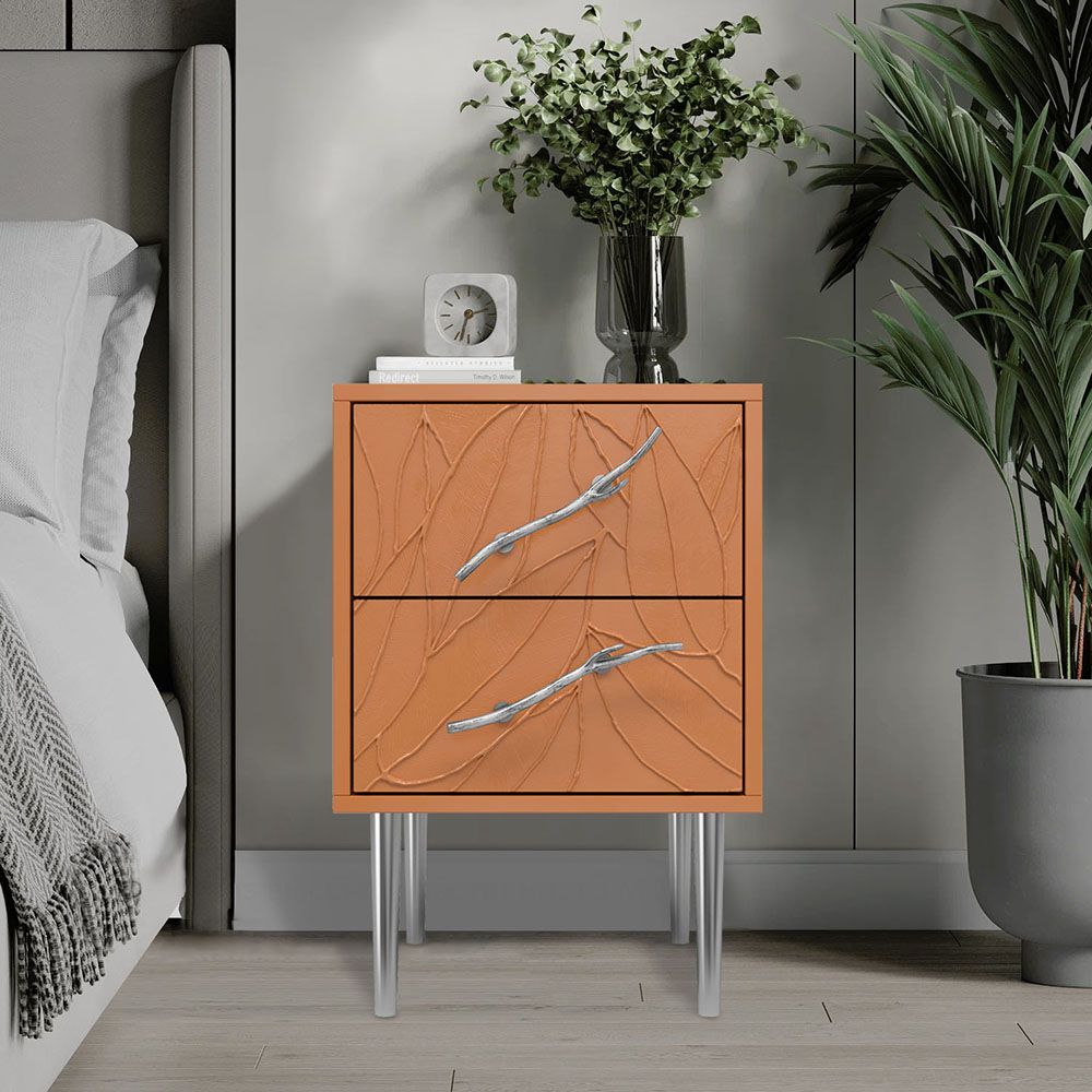 Тумба Арт Колор leaves Стайл Сильвер Томленый оранжевый