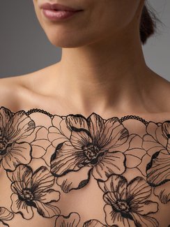 05-172 Вышивка на неэл. сетке 25 см, бежевый/черный 170