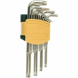 Набор ключей RF-5151LT TORX Г-образных длинных с отверстием 15пр (Т6Н-Т10Н, Т15Н, Т20Н, Т25Н, Т27Н, Т30Н, Т40Н, Т45Н, Т50Н, Т55Н, Т60Н) в пласт держателе ROCKFORCE