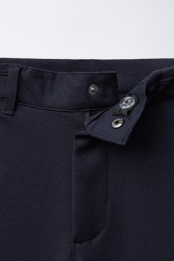 ZARA БРЮКИ С ПОЯСОМ В РУБЧИК, МОРСКОЙ СИНИЙ