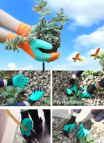 Перчатки хозяйственные с "когтями" для земляных работ, размер M