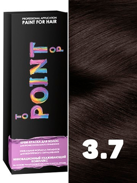 POINT. Краска для волос, тон №3.7, Тёмный шатен коричневый 100мл