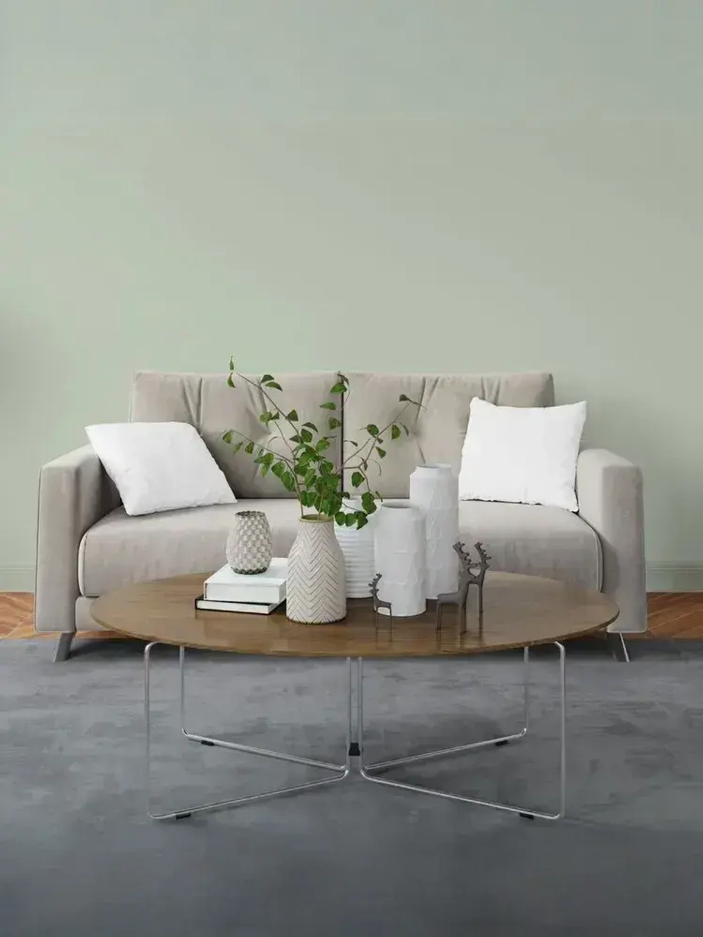 Lacrima color Краска Быстросохнущая, Гладкая, до 100°, Акриловая дисперсия, Водоэмульсионная, Глубокоматовое покрытие, 1 л, 1.4 кг, светло-зеленый