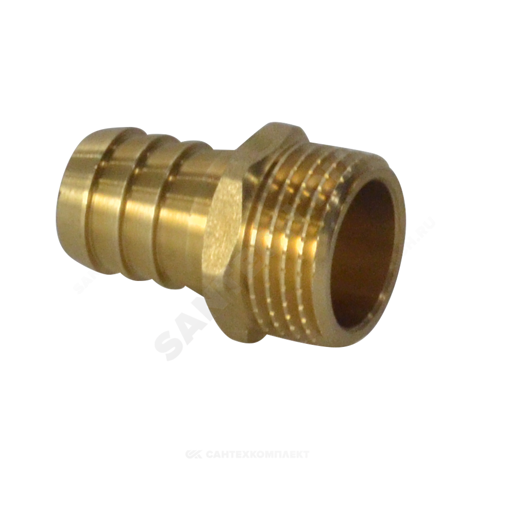 Переходник штуцерный латунь неразъемный для шланга Дн 12х1/2" НР SantechSystems
