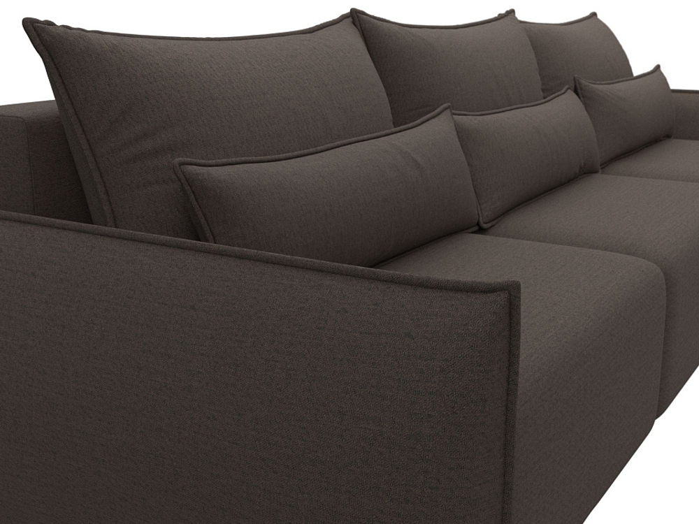 Диван прямой Лига-051 НПБ Лонг РОГОЖКА Амур 05 коричневый