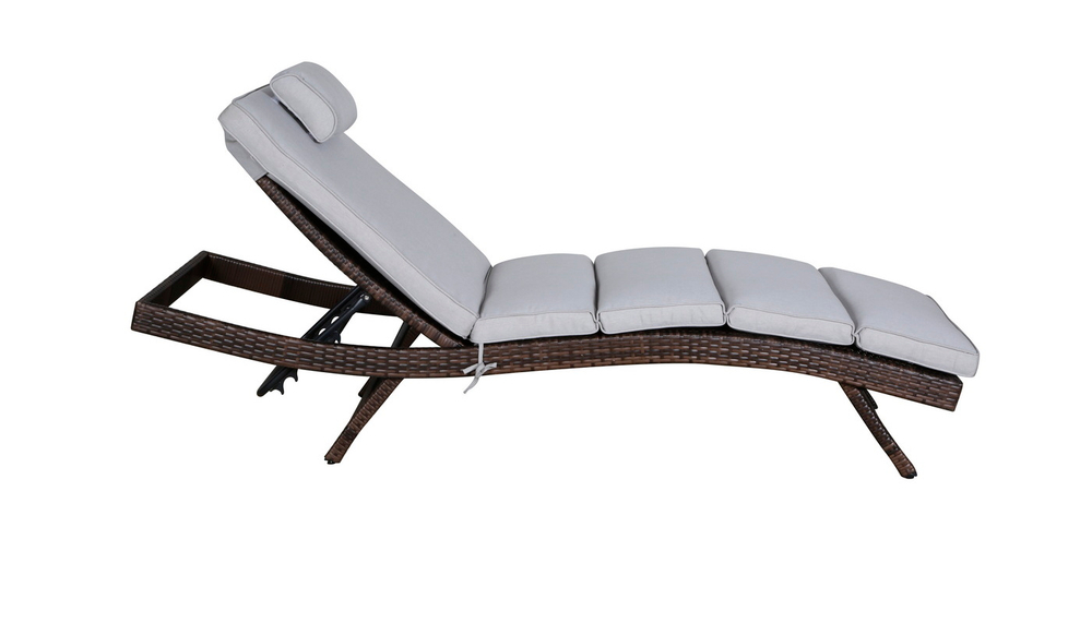 "Лиссабон" шезлонг из искусственного ротанга, цвет коричневый