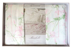 Постельное белье 2 спальное евро макси Mirabello Cascata di Fiori розовое