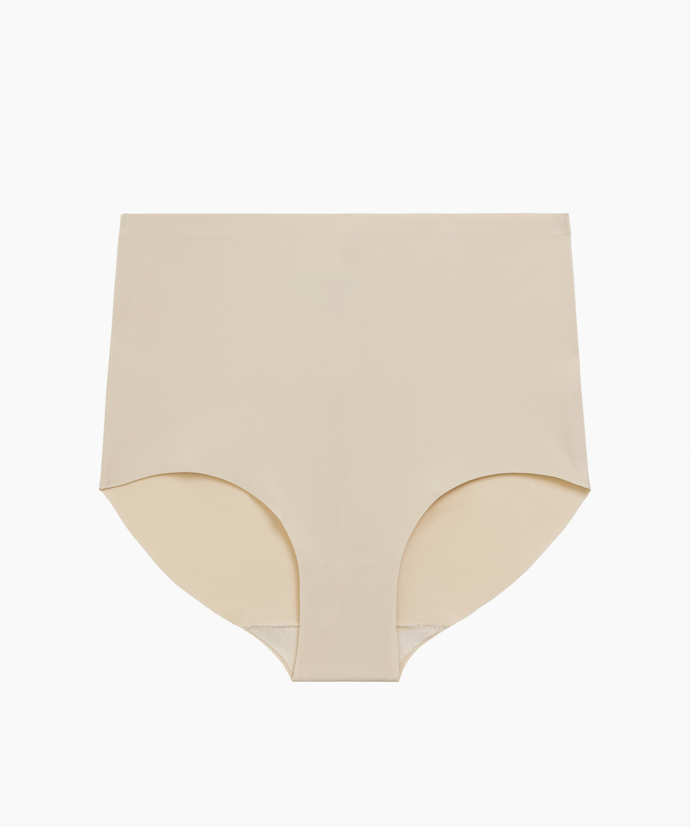 Трусы женские бесшовные макси Atlantic, нейлон/эластан, светло-бежевые, LS-003