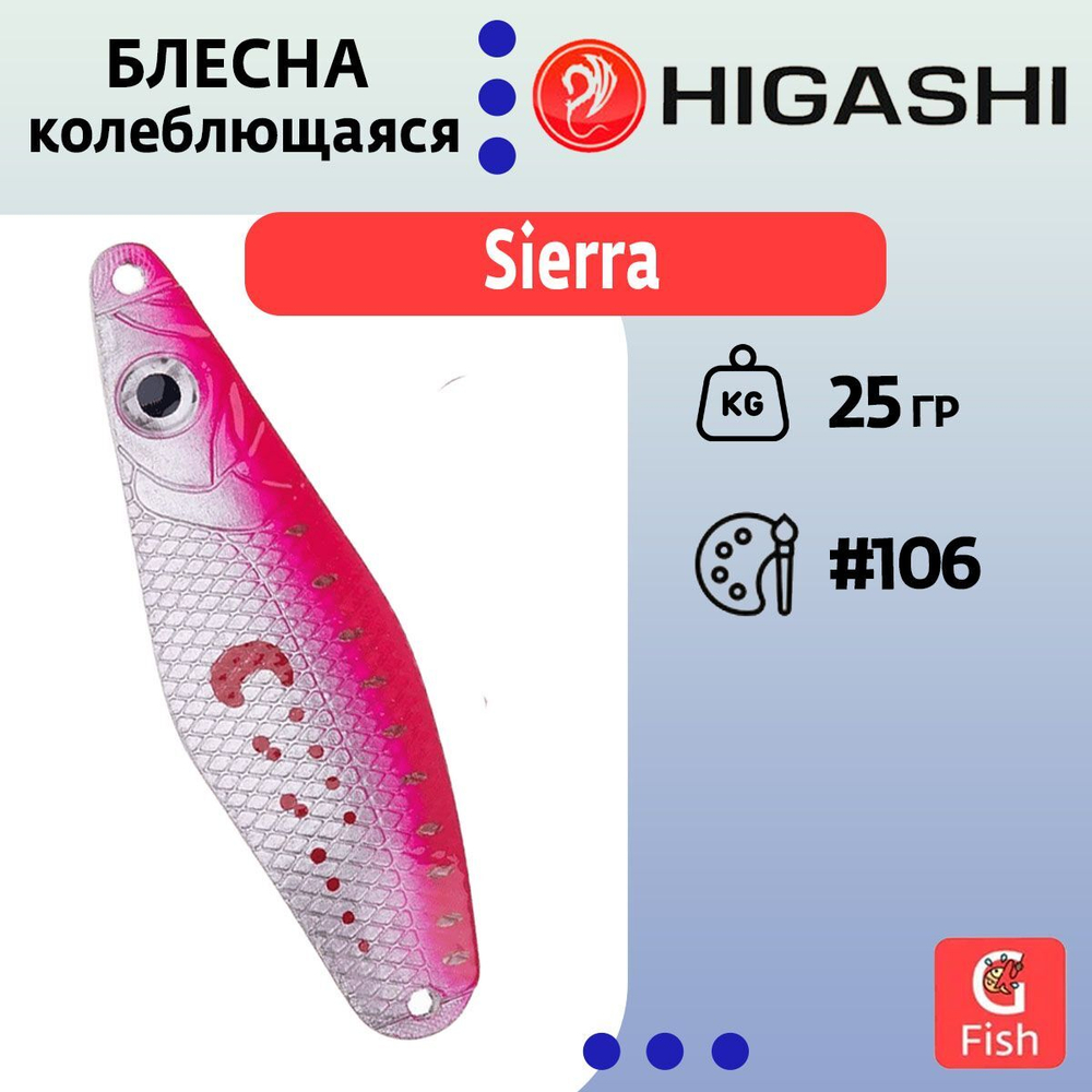 Блесна колеблющаяся HIGASHI Sierra 40g#102