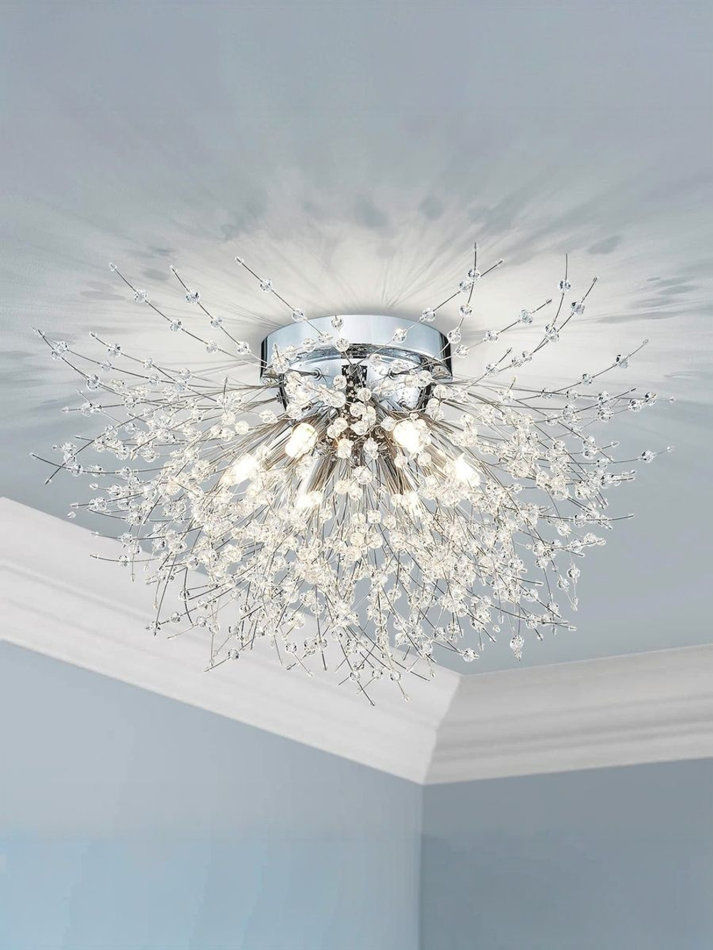 Люстра потолочная Lanbos, 7 ламп G9, 100 Вт LED, до 18 кв м, хром
