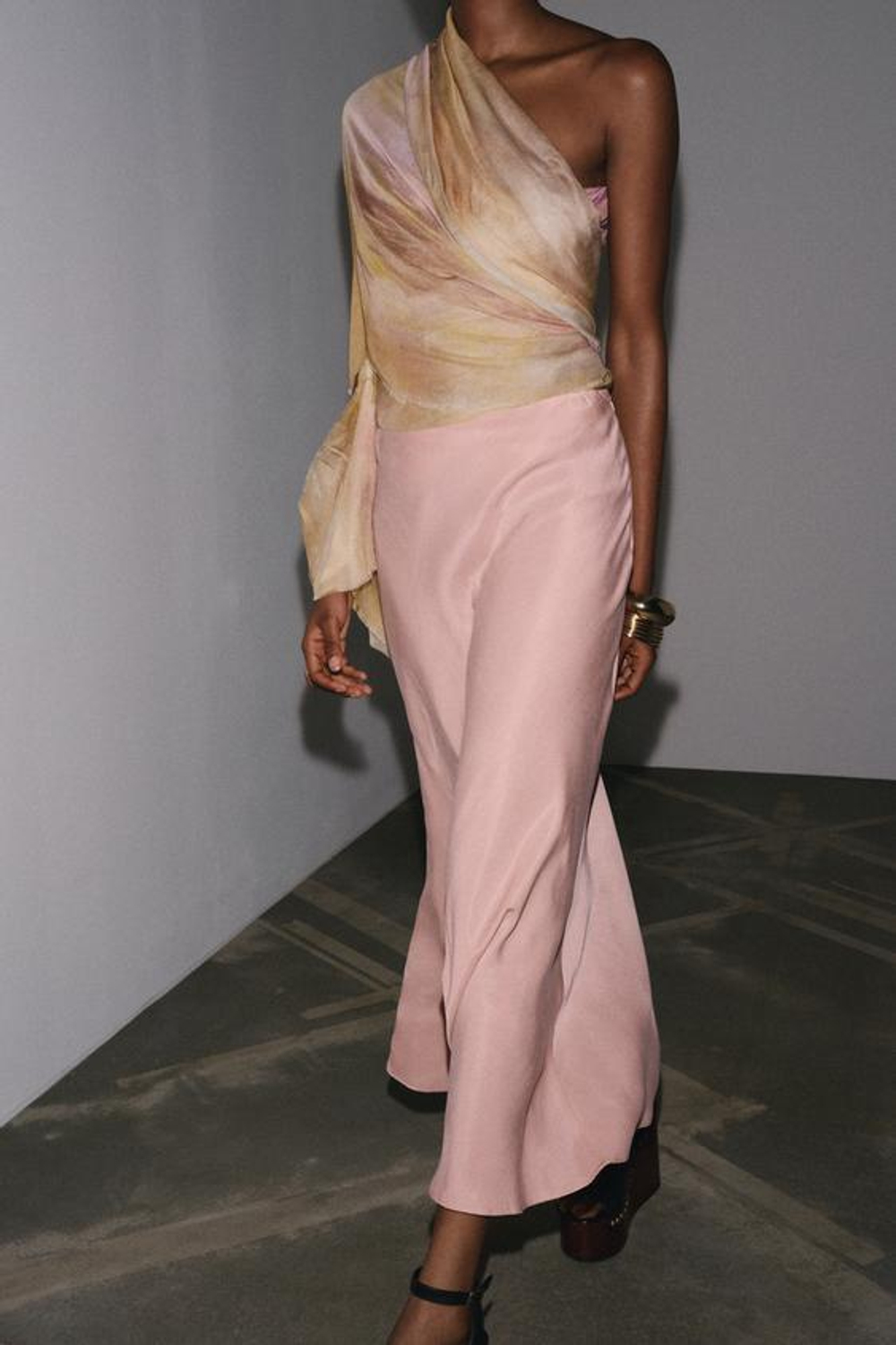 ZARA ДЛИННАЯ ЮБКА — ZW COLLECTION, РОЗОВЫЙ