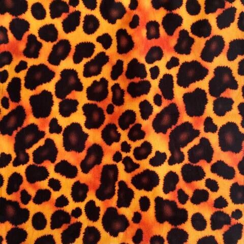 ЛЕОПАРДОВЫЕ ПЯТНА НА ЯРКО ОРАНЖЕВОМ ФОНЕ, 100% хлопок