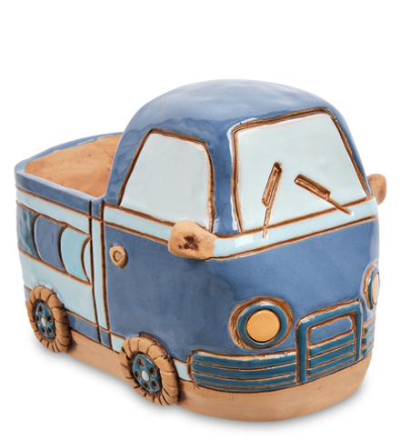ZLC-103 Кашпо керамическое «Грузовичок» синий