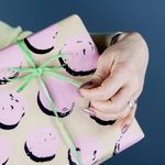 Упаковочная бумага, Крафт (0,7*1 м) Круги Люкс, Розовый, 1 шт.