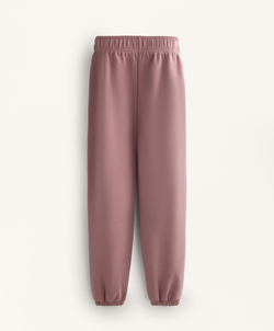 OYSHO Брюки-джоггеры из модала с начесом, розово-лиловый