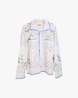 Рубашка с Голубым Кантом/Blue Hem Long Sleeve белая
