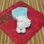 Молд силиконовый 2,5D "Мишка с тюльпанами" №2