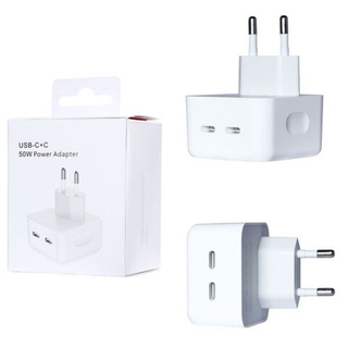 Сетевой адаптер питания USB-C + C PD 50W (белый)