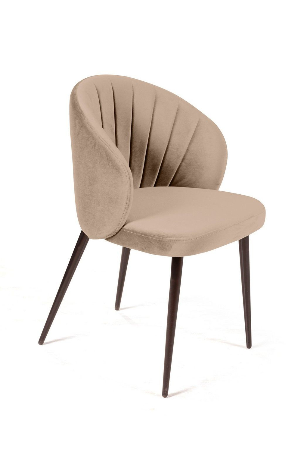 Стул Mont Blanc, бархат бежевый 5 / черный конус