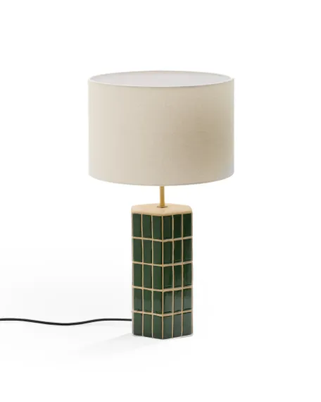 Настольная лампа Rue из зеленой керамики