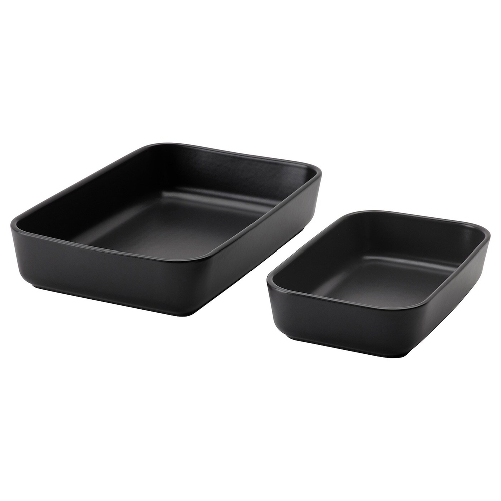 IKEA LYCKAD  (ИКЕА ЛЙСКАД)  -  Жаропрочное блюдо, 2 штуки, темно-серый