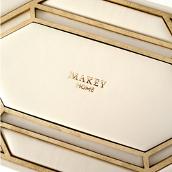 Шкатулка большая прямоугольная «Deco». Цвет молочный