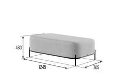 Джайв Диван двухместный без спинки JVE-4 Сан 02/Металл Черный 1250*720*480
