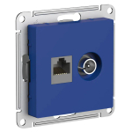 ATLASDESIGN РОЗЕТКА двойная ТВ + компьютерная RJ45 кат. 5e, механизм, АКВАМАРИН