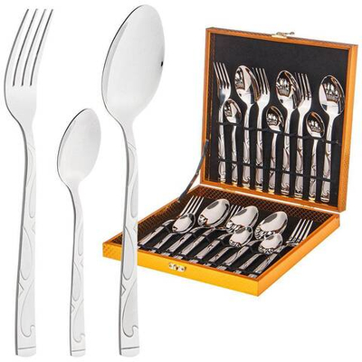 НАБОР СТОЛОВЫХ ПРИБОРОВ AGNESS НА 6 ПЕРСОН 18 ПР.В ДЕРЕВЯННОМ КЕЙСЕ 942-011 Lefard