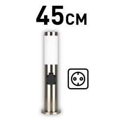 Светильник уличный напольный ЭРА «Беллона» GBF-103-1-SL-0450 230В Е27 IP54 серебро с розеткой | Садово-парковые светильники