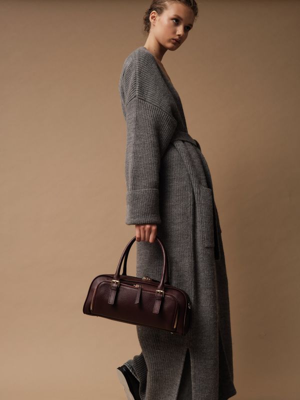 Кожаная сумка Nora DBR 31148 зимняя вишня