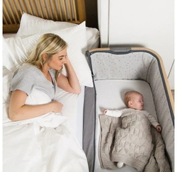 Колыбель приставная Tutti Bambini CoZee c колёсами GTD Oak/Charcoal